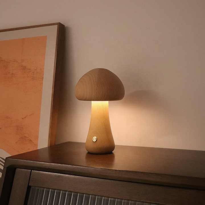 Mushroom LED Night Light – Rechargeable Portable Lamp for Bedroom & Kids Room
