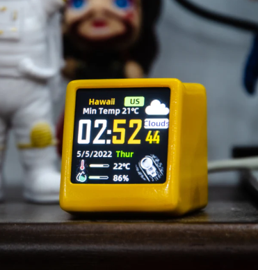 Smart Desk Clock with Weather Display – LED Digital Alarm Clock