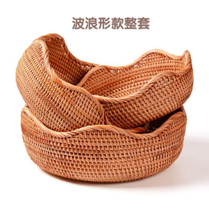 Handmade Vietnamese Wicker Basket Set – 3-Piece Boho Home Decor