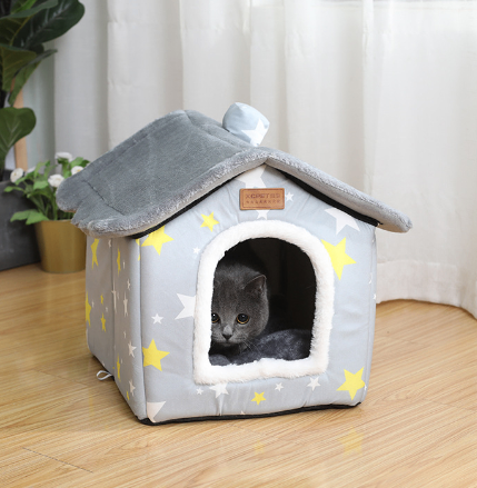 Warm Indoor Dog Kennel House – Cozy Enclosed Pet Bed for Dogs & Cats