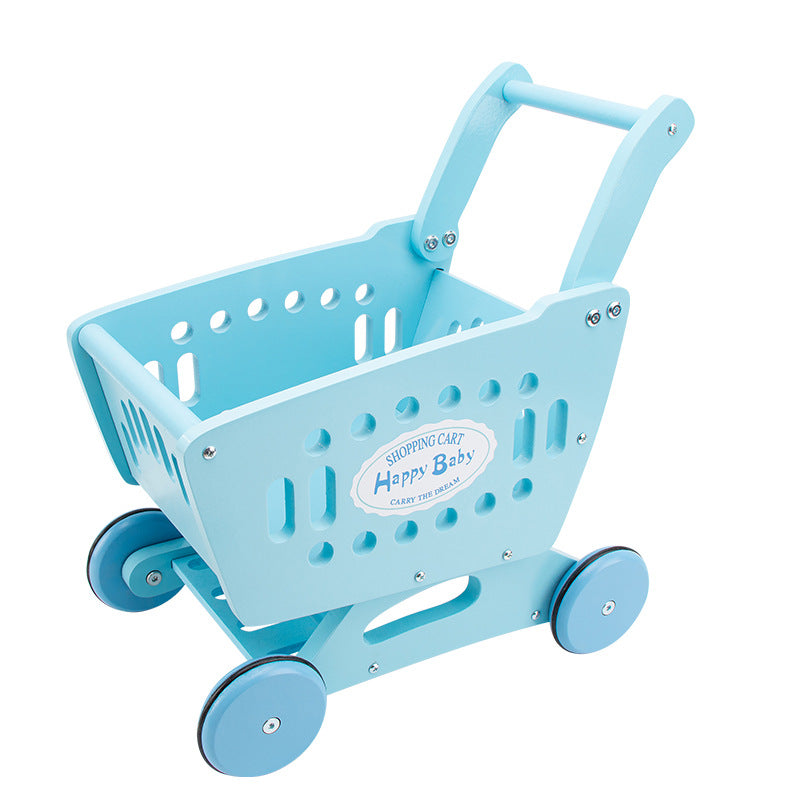 Wooden Bear Shopping Cart Toy – Pretend Play with Vegetables for Toddlers