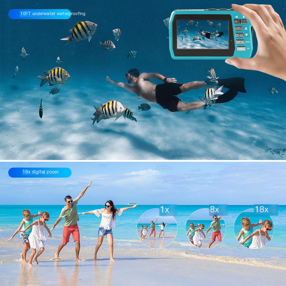 4K Digital Camera with Dual LCD Screens – Waterproof Vlogging Camera