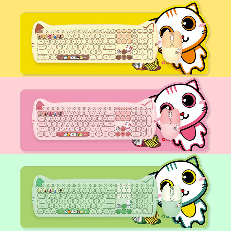 Wireless Keyboard & Mouse Set – Punk Style for Girls & Desk Aesthetic