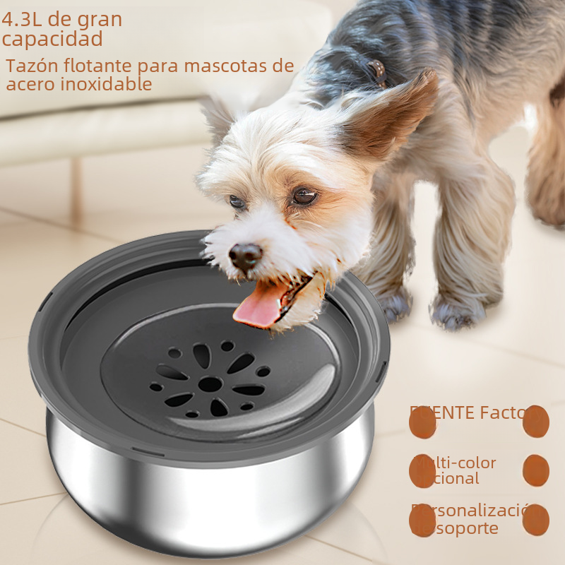 Stainless Steel Pet Water Bowl – Large with Anti-Splash Guard