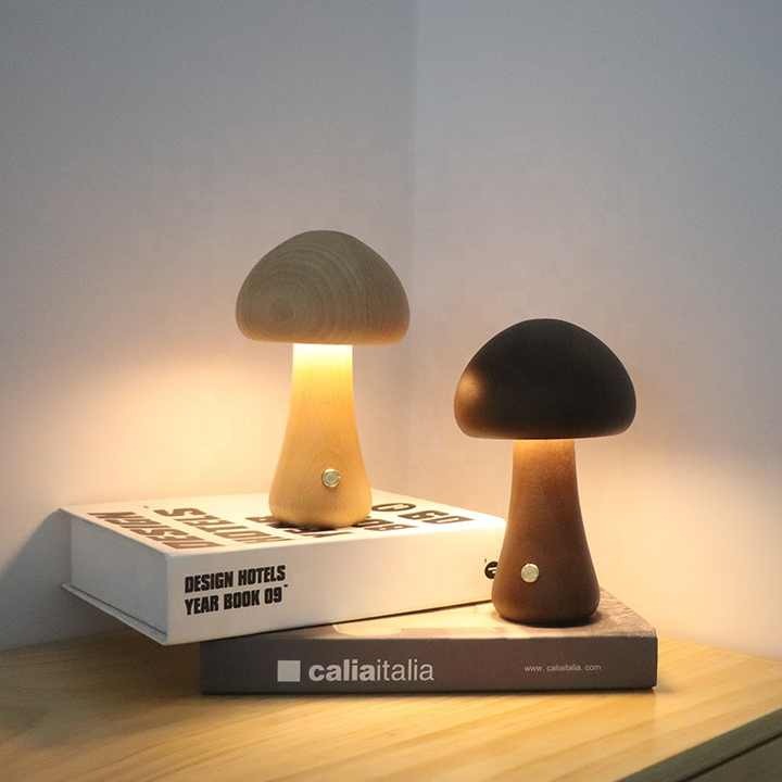 Mushroom LED Night Light – Rechargeable Portable Lamp for Bedroom & Kids Room