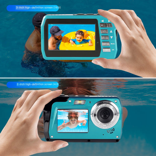 4K Digital Camera with Dual LCD Screens – Waterproof Vlogging Camera