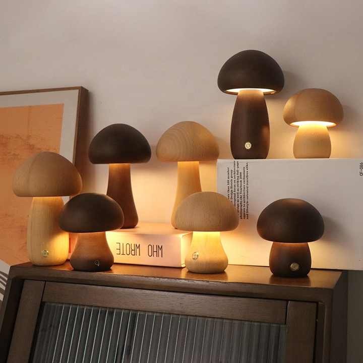 Mushroom LED Night Light – Rechargeable Portable Lamp for Bedroom & Kids Room