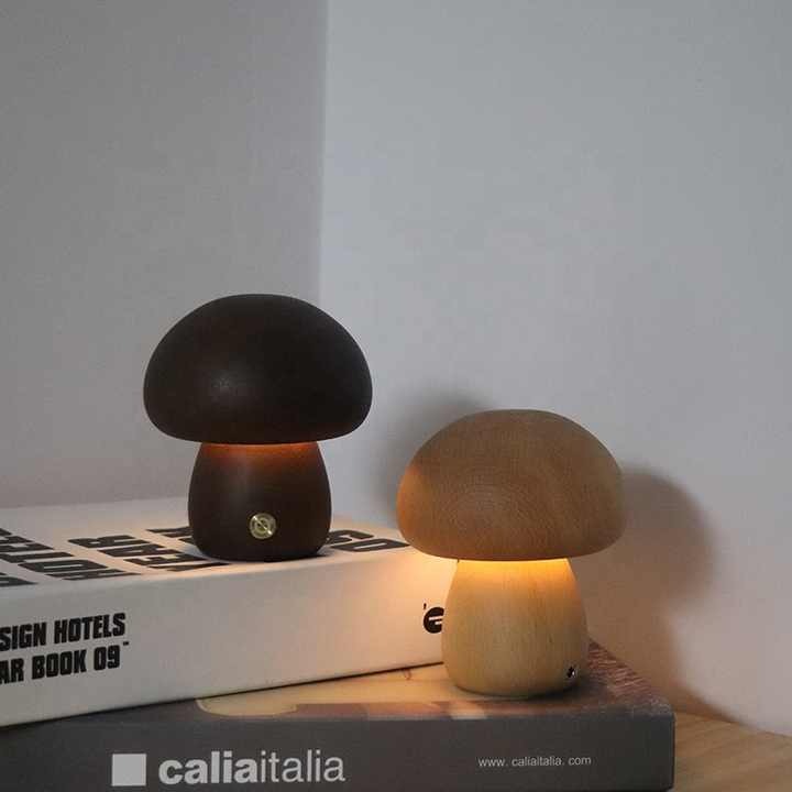 Mushroom LED Night Light – Rechargeable Portable Lamp for Bedroom & Kids Room