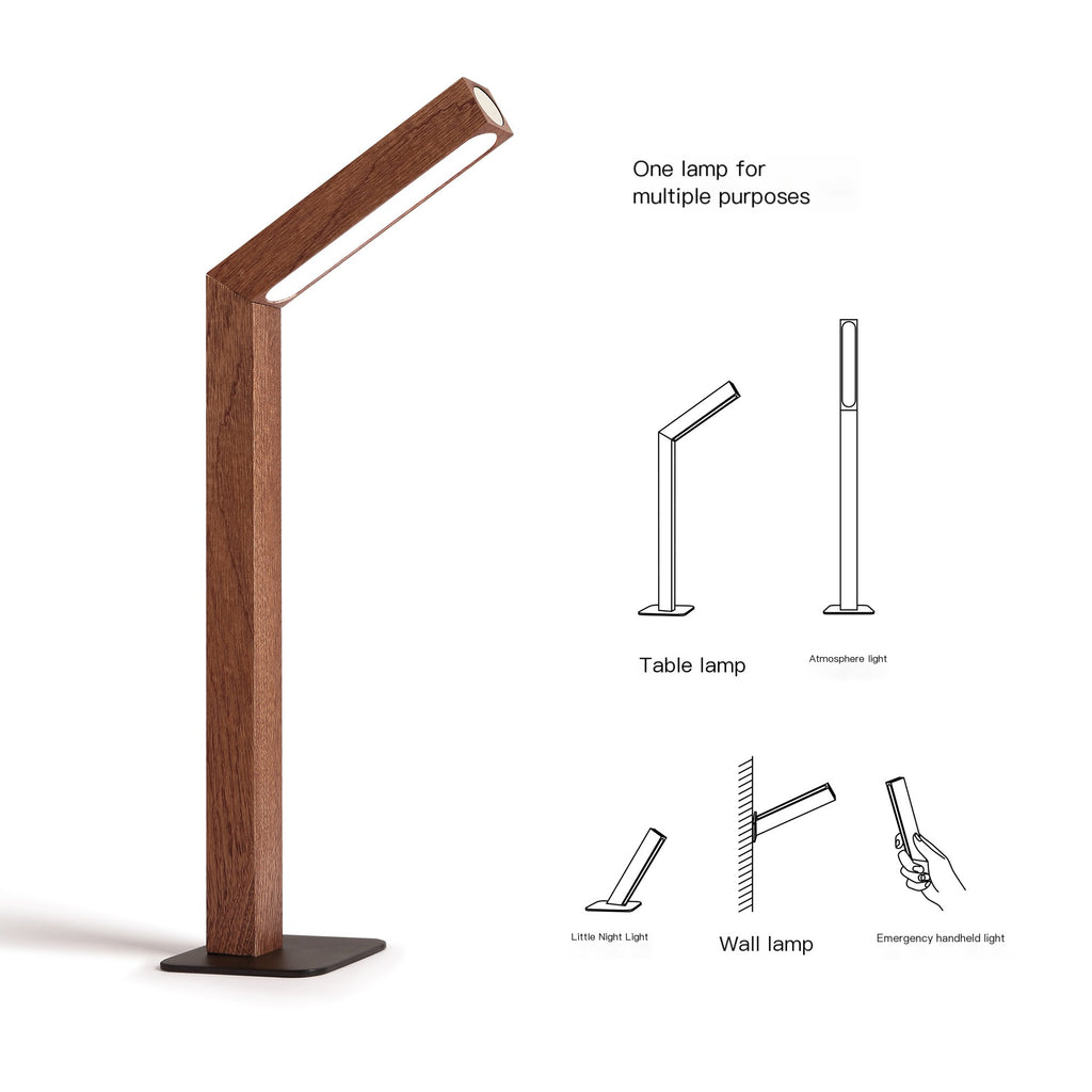 Minimalist LED Bedside Lamp – Warm Glow with Wooden Base