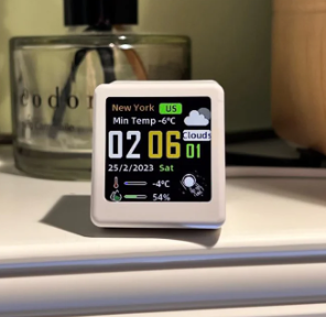 Smart Desk Clock with Weather Display – LED Digital Alarm Clock