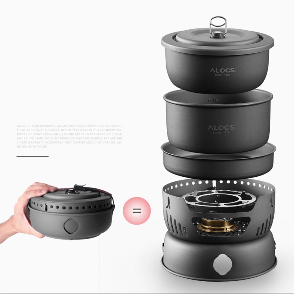 10-Piece Portable Camping Cookware Set – Lightweight & Compact