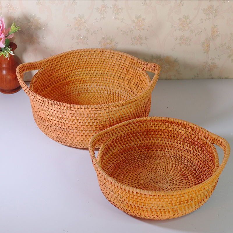 Handmade Vietnamese Wicker Basket Set – 3-Piece Boho Home Decor