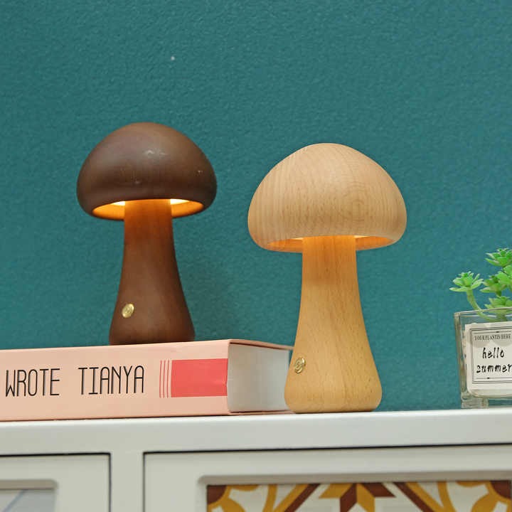 Mushroom LED Night Light – Rechargeable Portable Lamp for Bedroom & Kids Room