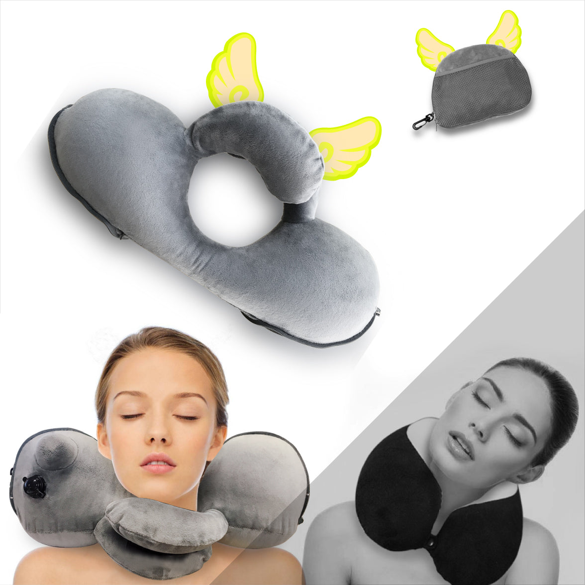 Inflatable Travel Neck Pillow – U-Shaped with Press-Type Design