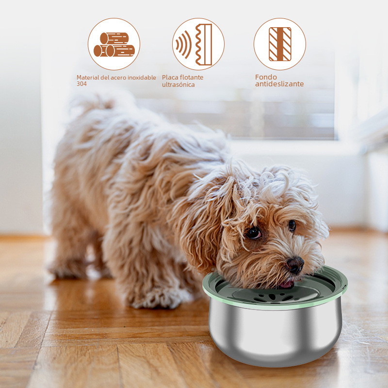 Stainless Steel Pet Water Bowl – Large with Anti-Splash Guard