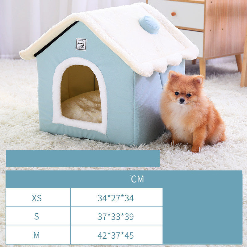 Warm Indoor Dog Kennel House – Cozy Enclosed Pet Bed for Dogs & Cats