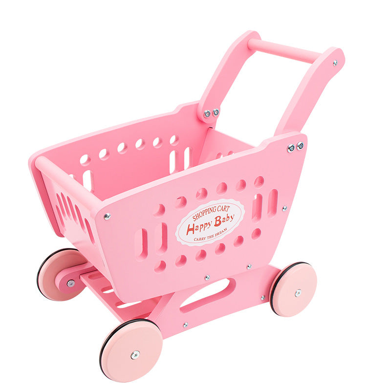 Wooden Bear Shopping Cart Toy – Pretend Play with Vegetables for Toddlers