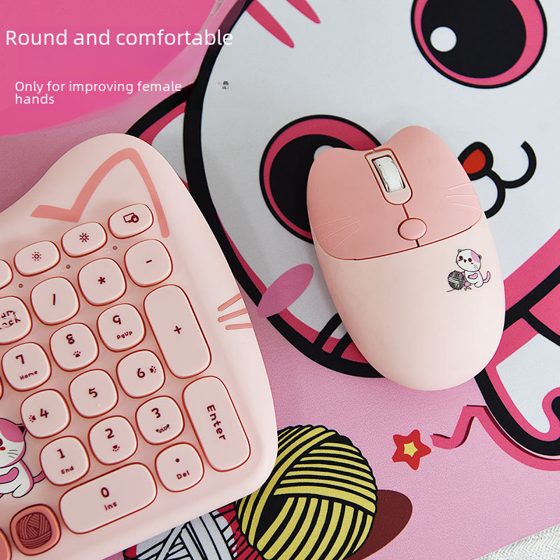 Wireless Keyboard & Mouse Set – Punk Style for Girls & Desk Aesthetic