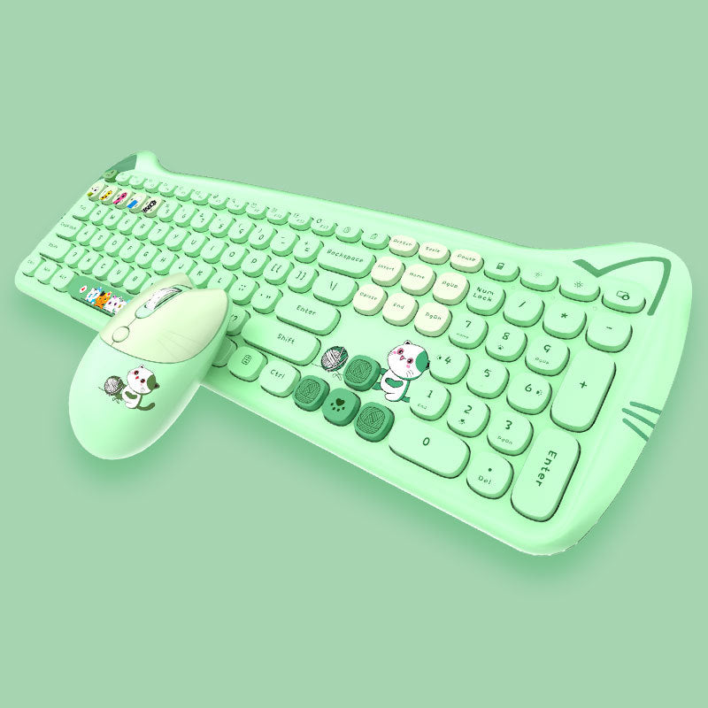 Wireless Keyboard & Mouse Set – Punk Style for Girls & Desk Aesthetic