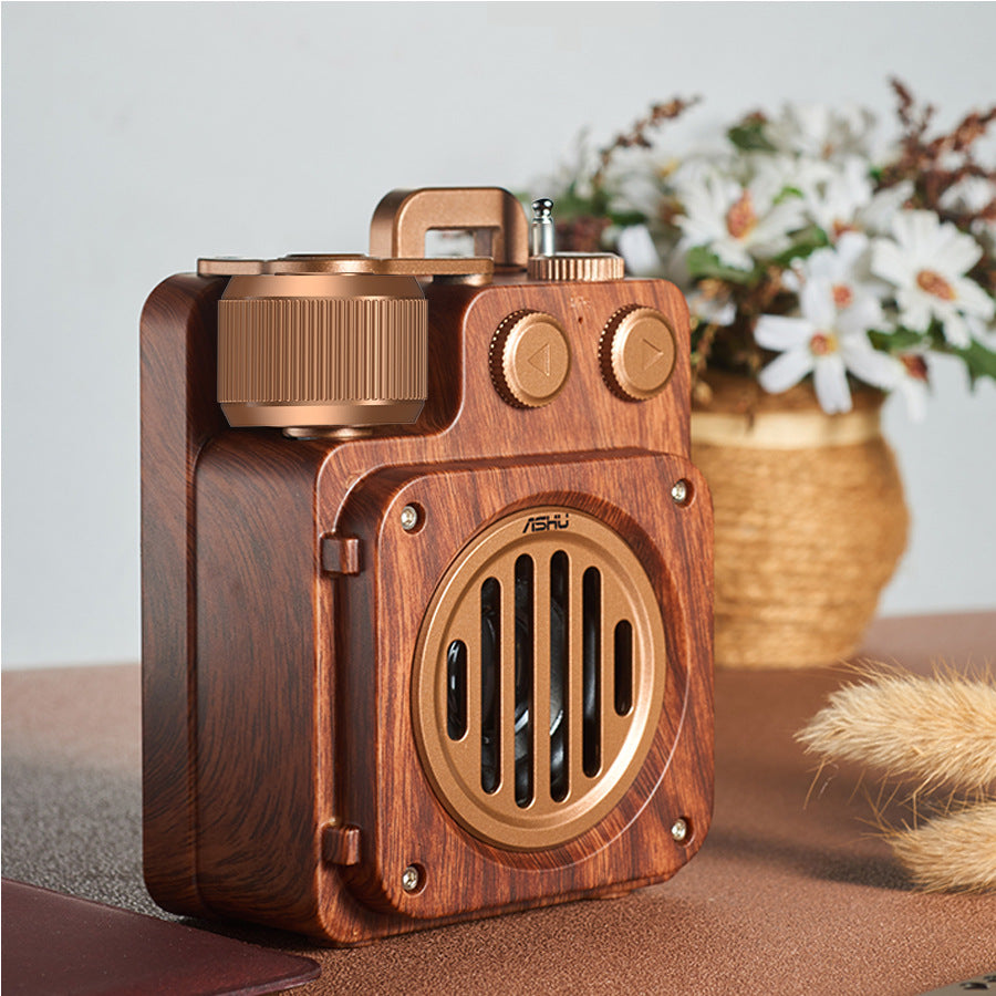 Retro Bluetooth Wireless Subwoofer for Outdoor & Desk