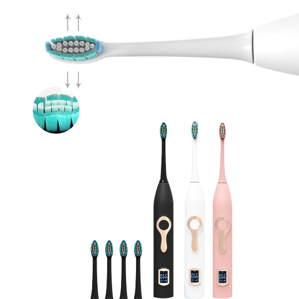 Smart Sonic Electric Toothbrush with LCD Display – Whitening & Deep Clean