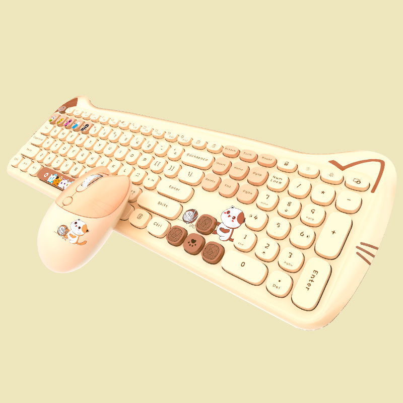 Wireless Keyboard & Mouse Set – Punk Style for Girls & Desk Aesthetic